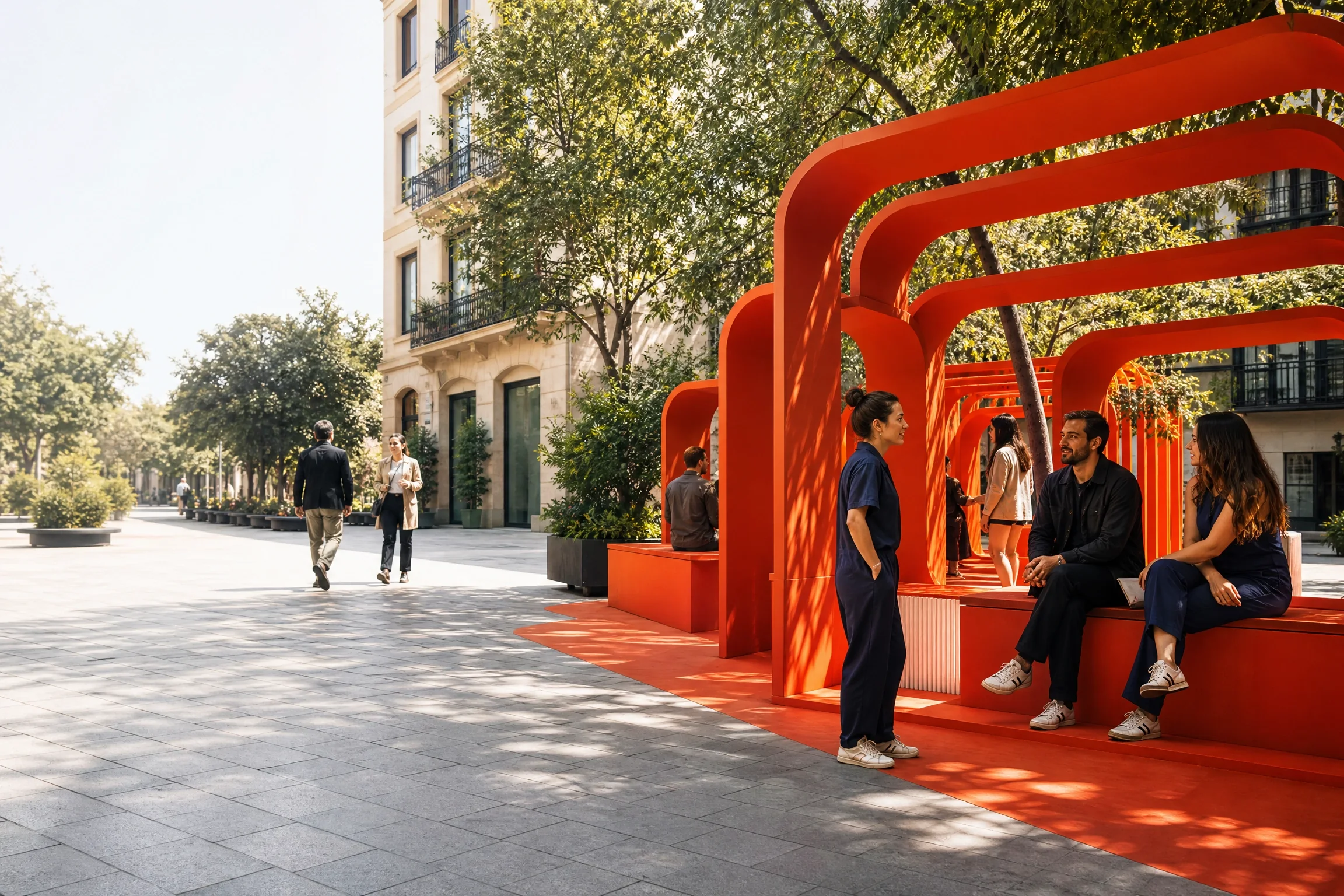 Instalación urbana de la campaña demostrativa Ciudad viva